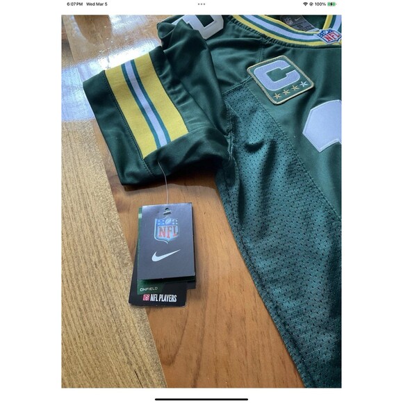 Nike Authentic NFL Aaron Rodgers #12 “C” GB Packers Jersey On Field SM $325 NEW - Picture 5 of 9